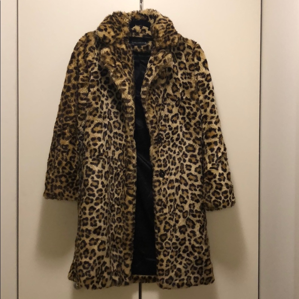 Leopard Zara faux fur coat